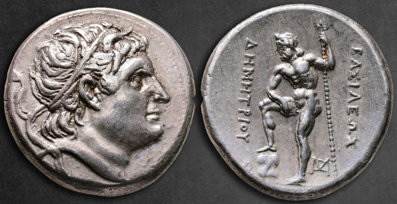Kings of Macedon. Demetrias. Demetrios I Poliorketes 306-283 BC. 
Tetradrachm A...