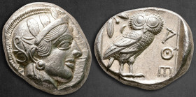 Attica. Athens circa 454-404 BC. Tetradrachm AR