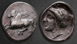 Corinthia. Corinth circa 350-285 BC. Drachm AR