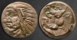 Cimmerian Bosporos. Pantikapaion circa 325-310 BC. Bronze Æ