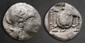 Lesbos. Methymna  circa 500-460 BC. Obol AR