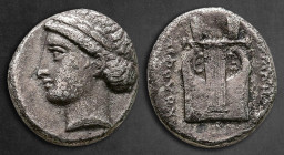 Ionia. Kolophon  circa 389-350 BC. Diobol AR