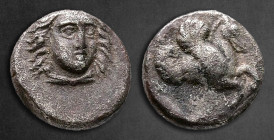Caria. Uncertain mint circa 400-350 BC. Hemiobol AR