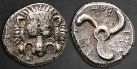 Dynasts of Lycia. Uncertain mint. Trbbenimi and Vedrei 380-370 BC. Tetrobol AR