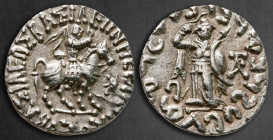 Indo-Skythians. Azes 58-12 BC. Drachm AR