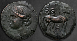 Zeugitana. Carthage circa 220-215 BC. Trishekel Æ