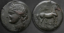 Zeugitana. Carthage circa 220-215 BC. Trishekel Æ