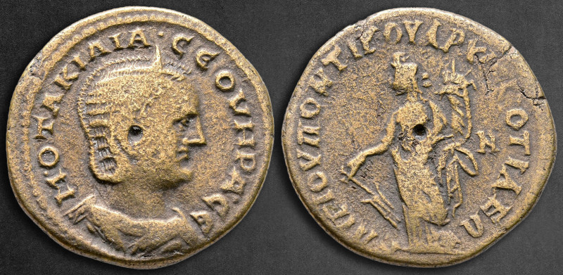 Phrygia. Cotiaeum. Otacilia Severa AD 244-249. Gaius Iulius Pontikos, magistrate...