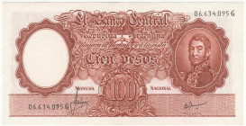 Argentina 100 Pesos 1955 - 1967 (ND)

P# 272a, N# 203865; # 06.634.095 G; AUNC