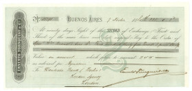 Argentina Ernesto Tornquest & Co Buenos Aires Bill of Exchange for £335 1881

15291; Hand signed by Ernesto Tornqust. Ernesto Tornquist was an Argen...