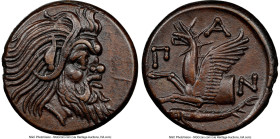 CIMMERIAN BOSPORUS. Panticapaeum. Ca. 4th Century BC. AE (21mm, 6.64 gm, 12h). NGC AU 5/5 - 5/5, Fine Style. Head of bearded Pan right / Π-A-N, forepa...