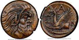 CIMMERIAN BOSPORUS. Panticapaeum. Ca. 4th Century BC. AE (21mm, 6.75 gm, 11h). NGC Choice XF 4/5 - 4/5, Fine Style. Head of bearded Pan right / Π-A-N,...