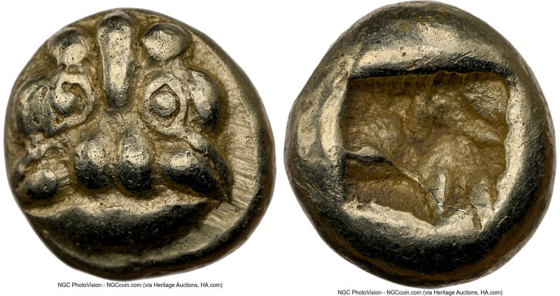 IONIA. Uncertain mint. Ca. 600-550 BC. EL 1/12 stater or hemihecte (7mm, 1.15 gm...