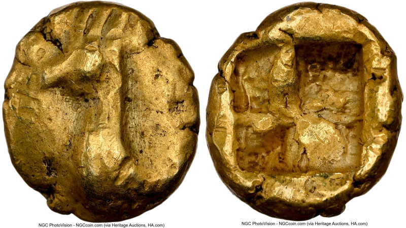 IONIA. Uncertain mint. Ca. 600-550 BC. EL 1/24 stater or myshemihecte (7mm, 0.65...