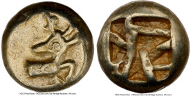 IONIA. Ephesus. Phanes (ca. 625-600 BC). EL 1/12 stater or hemihecte (7mm, 1.14 gm). NGC XF 4/5 - 3/5, light scuffs. Forepart of stag right, head reve...