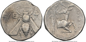IONIA. Ephesus. Ca. 4th century BC. AR tetradrachm (24mm, 12h). NGC Choice Fine. Ca. 340-325 BC, Pelephus, magistrate. E-Φ, bee with straight wings se...