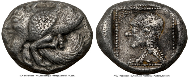 CARIA. Uncertain mint. Orou or Uvug (Ca. 450-400 BC). AR hemistater (17mm, 5.87 ...
