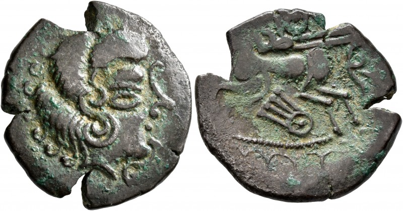CELTIC, Northwest Gaul. Coriosolites. Circa 100-50 BC. Stater (Bronze, 24 mm, 5....