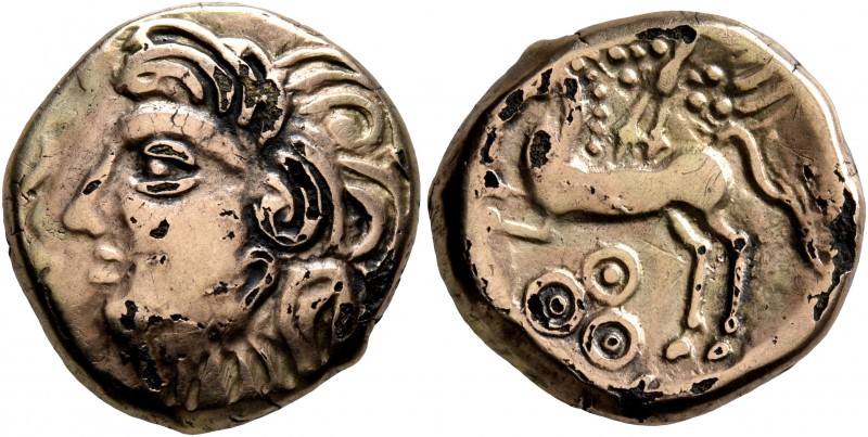 CELTIC, Central Gaul. Bituriges Cubi. Circa 80-50 BC. Stater (Subaeratus, 18 mm,...