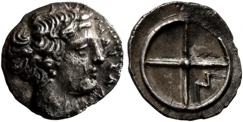 GAUL. Massalia. Circa 410-380 BC. Obol (Silver, 10 mm, 0.57 g). MAΣΣAΛI-[ΩTAN] B...