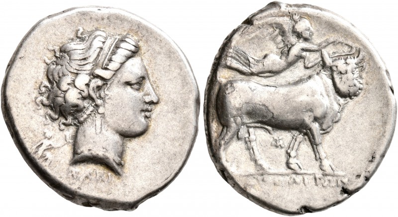 CAMPANIA. Neapolis. Circa 300-275 BC. Didrachm or Nomos (Silver, 21 mm, 7.22 g, ...