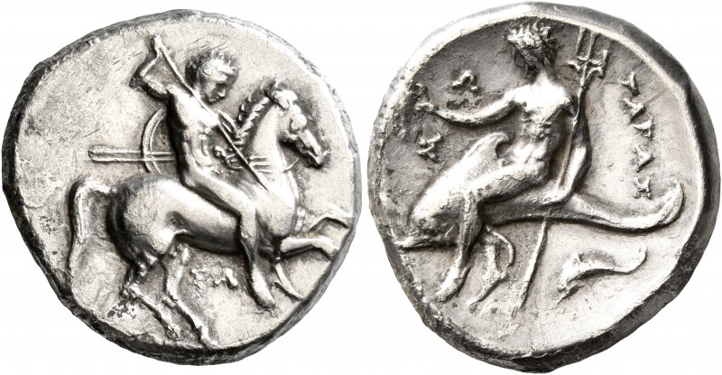 CALABRIA. Tarentum. Circa 315-302 BC. Didrachm or Nomos (Silver, 22 mm, 7.87 g, ...
