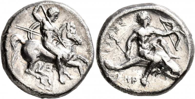 CALABRIA. Tarentum. Circa 315-302 BC. Didrachm or Nomos (Silver, 20 mm, 7.35 g, ...