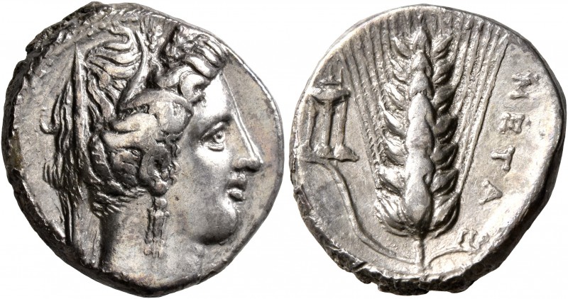 LUCANIA. Metapontion. Circa 340-330 BC. Didrachm or Nomos (Silver, 21 mm, 7.79 g...