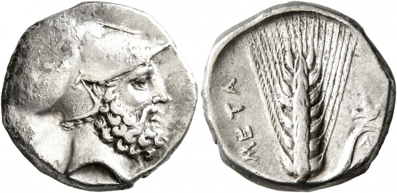 LUCANIA. Metapontion. Circa 340-330 BC. Didrachm or Nomos (Silver, 20 mm, 7.72 g...