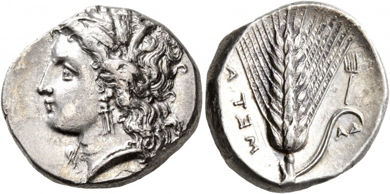LUCANIA. Metapontion. Circa 330-290 BC. Didrachm or Nomos (Silver, 21 mm, 7.90 g...