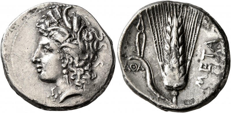 LUCANIA. Metapontion. Circa 330-290 BC. Didrachm or Nomos (Silver, 23 mm, 7.60 g...