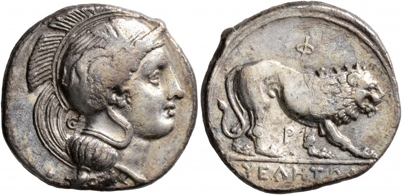 LUCANIA. Velia. Circa 340-334 BC. Didrachm or Nomos (Silver, 21 mm, 7.37 g, 1 h)...