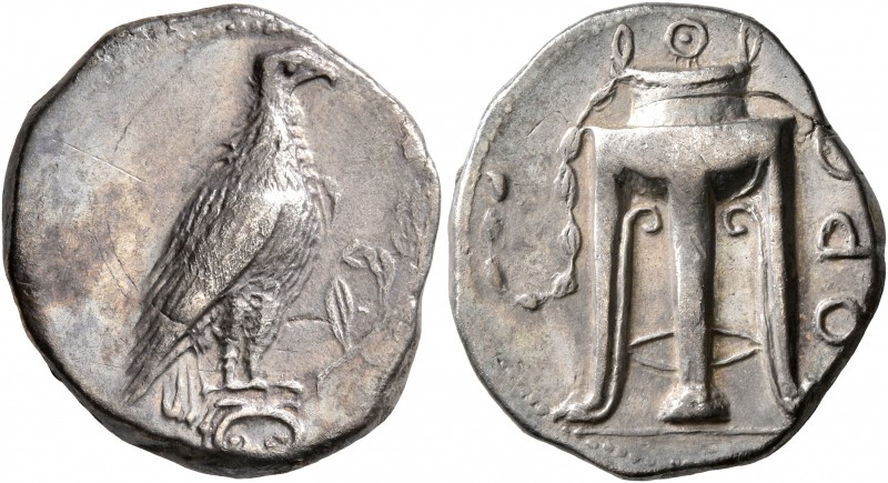 BRUTTIUM. Kroton. Circa 425-350 BC. Didrachm or Nomos (Silver, 21 mm, 7.78 g, 7 ...