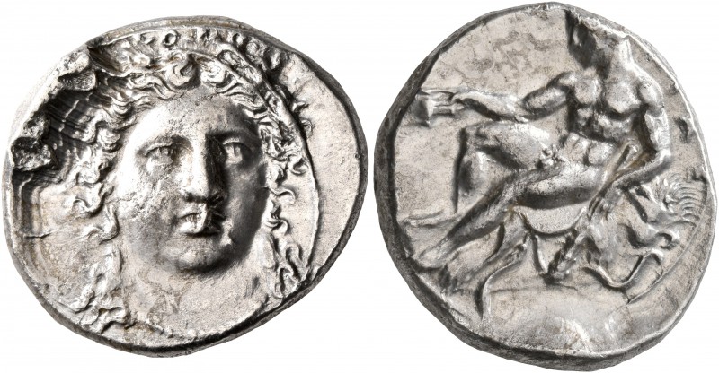 BRUTTIUM. Kroton. Circa 400-325 BC. Didrachm or Nomos (Silver, 22 mm, 7.84 g, 4 ...