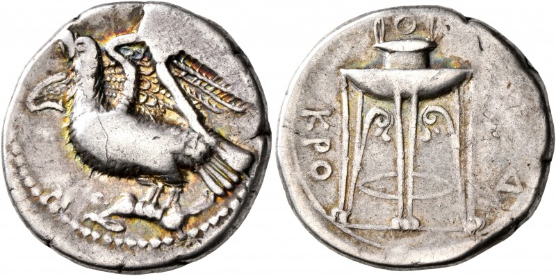 BRUTTIUM. Kroton. Circa 350-300 BC. Didrachm or Nomos (Silver, 22 mm, 7.60 g, 9 ...