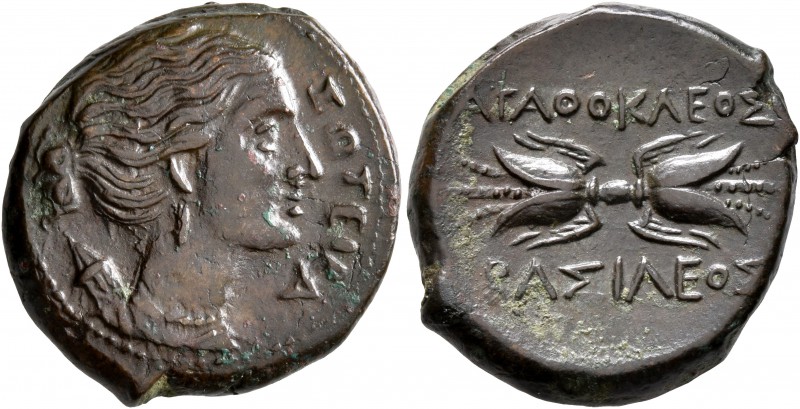 SICILY. Syracuse. Agathokles, 317-289 BC. Litra (Bronze, 23 mm, 10.30 g, 10 h), ...