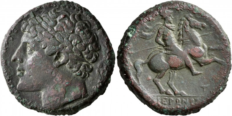 SICILY. Syracuse. Hieron II, 275-215 BC. AE (Bronze, 26 mm, 18.16 g, 3 h). Diade...