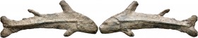 SKYTHIA. Olbia. Circa 525-350 BC. Cast unit (Bronze, 43 mm, 3.57 g), dolphin without inscription. Anokhin 154. SNG BM Black Sea 360. Sharp and with al...
