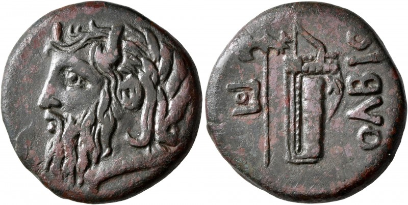 SKYTHIA. Olbia. Circa 310-280 BC. AE (Bronze, 24 mm, 11.58 g, 9 h). Horned head ...