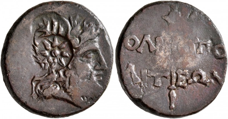 SKYTHIA. Olbia. Circa 100-90 BC. AE (Bronze, 19 mm, 5.67 g, 1 h). Laureate head ...