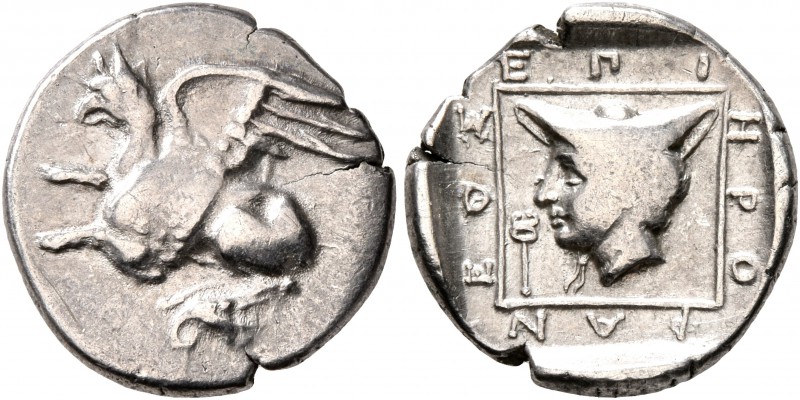 THRACE. Abdera. Circa 395-360 BC. Tetrobol (Silver, 16 mm, 2.89 g, 12 h), Heroph...