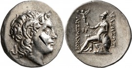KINGS OF THRACE. Lysimachos, 305-281 BC. Tetradrachm (Silver, 33 mm, 16.96 g, 2 h), Byzantion (?), circa 225-200. Diademed head of Alexander the Great...