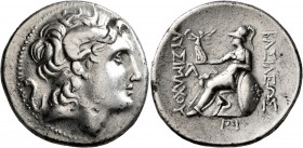 KINGS OF THRACE. Lysimachos, 305-281 BC. Tetradrachm (Silver, 30 mm, 16.74 g, 12 h), Kyzikos, 281-250. Diademed head of Alexander the Great to right w...