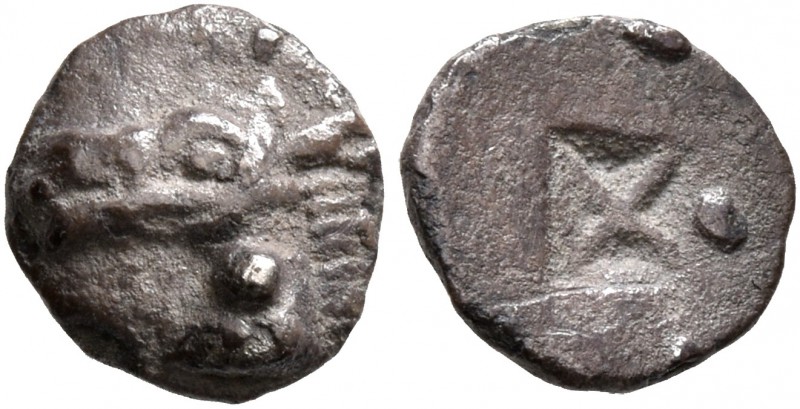 THRACO-MACEDONIAN REGION. Uncertain. 5th century BC. Hemiobol (Silver, 7 mm, 0.3...