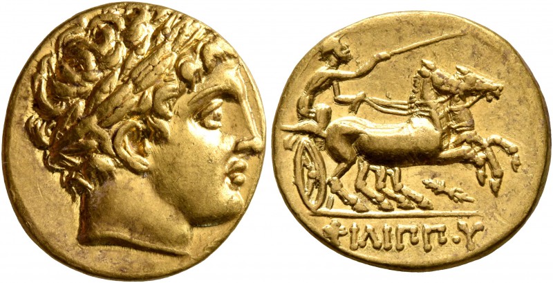 KINGS OF MACEDON. Philip II, 359-336 BC. Stater (Gold, 17 mm, 7.11 g, 9 h), Pell...