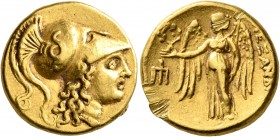 KINGS OF MACEDON. Alexander III ‘the Great’, 336-323 BC. Stater (Gold, 18 mm, 8.48 g, 1 h), Amphipolis, struck under Antipater, circa 325-319. Head of...