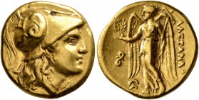 KINGS OF MACEDON. Alexander III ‘the Great’, 336-323 BC. Stater (Gold, 18 mm, 8.54 g, 5 h), Lampsakos, struck under Leonnatos, Arrhidaios, or Antigono...