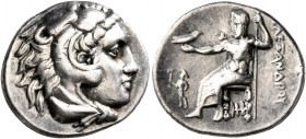 KINGS OF MACEDON. Alexander III ‘the Great’, 336-323 BC. Drachm (Silver, 18 mm, 4.23 g, 1 h), Miletos, struck under Kalas or Demarchos, circa 325-323....
