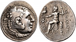 KINGS OF MACEDON. Alexander III ‘the Great’, 336-323 BC. Tetradrachm (Silver, 32 mm, 16.75 g, 12 h), Ephesos, circa 200-190. Head of Herakles to right...