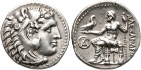 KINGS OF MACEDON. Alexander III ‘the Great’, 336-323 BC. Drachm (Silver, 18 mm, 4.22 g, 11 h), Miletos, struck under Demetrios I Poliorketes, circa 29...